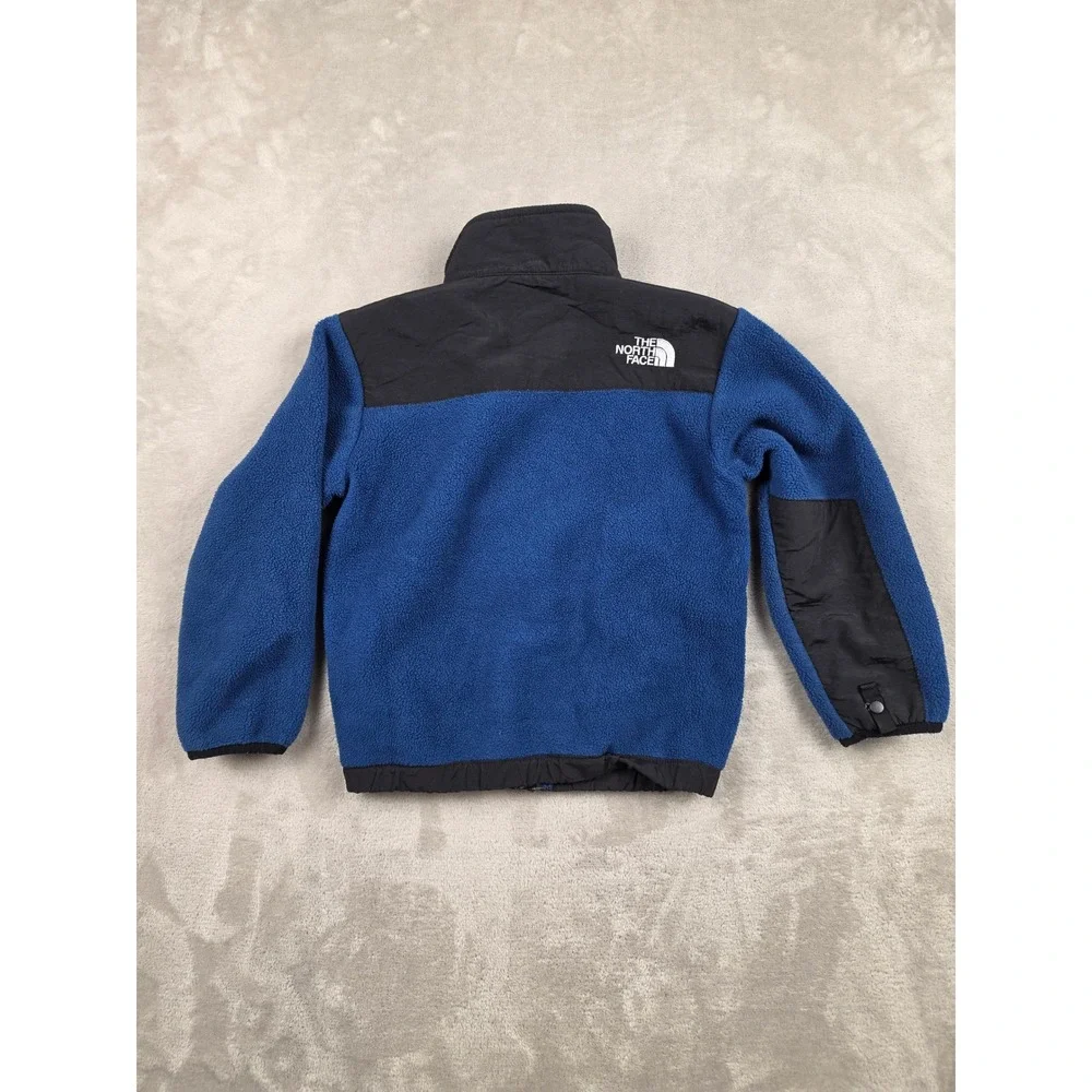 The North Face Denali Jacket Boys XS Blue Black Fleece Polartec Full Zip